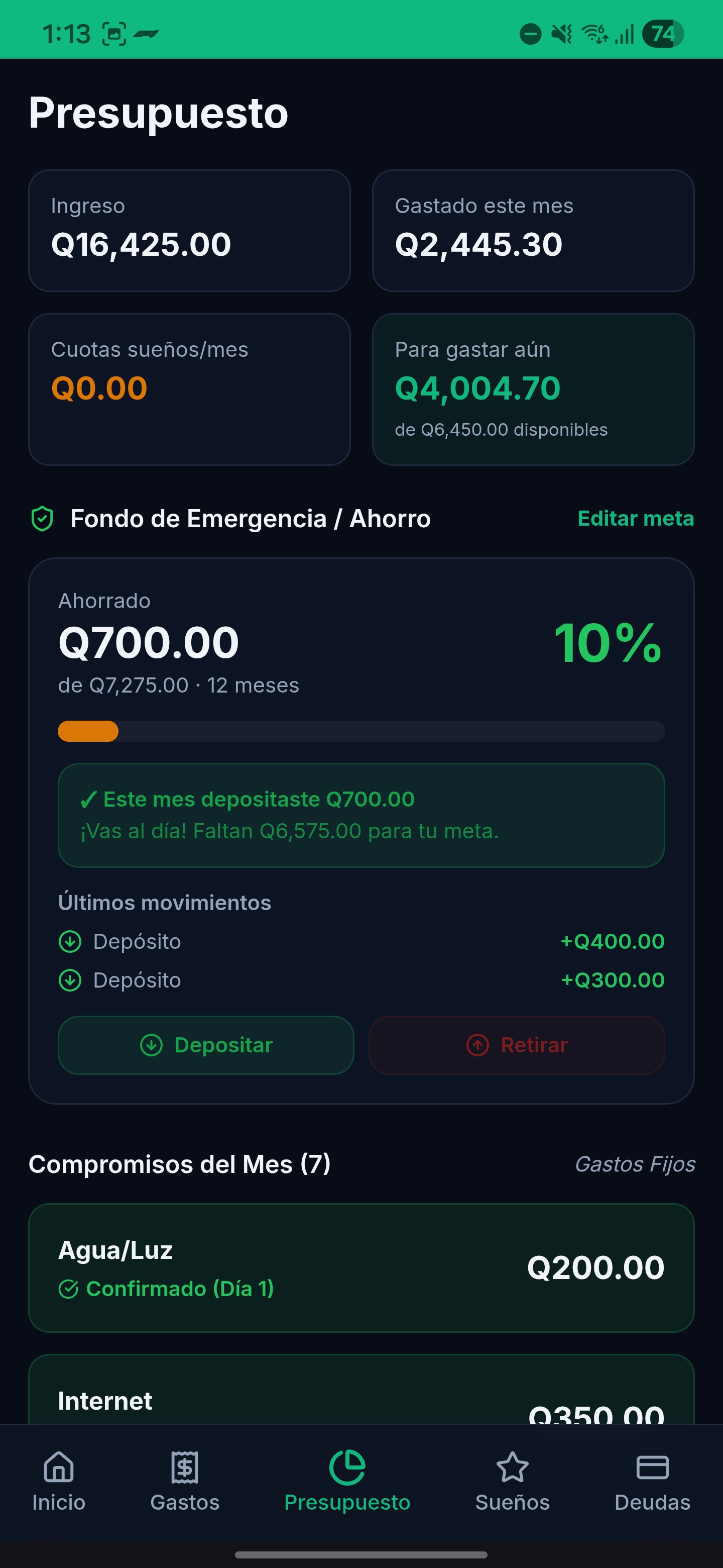Presupuesto — Flowi GT